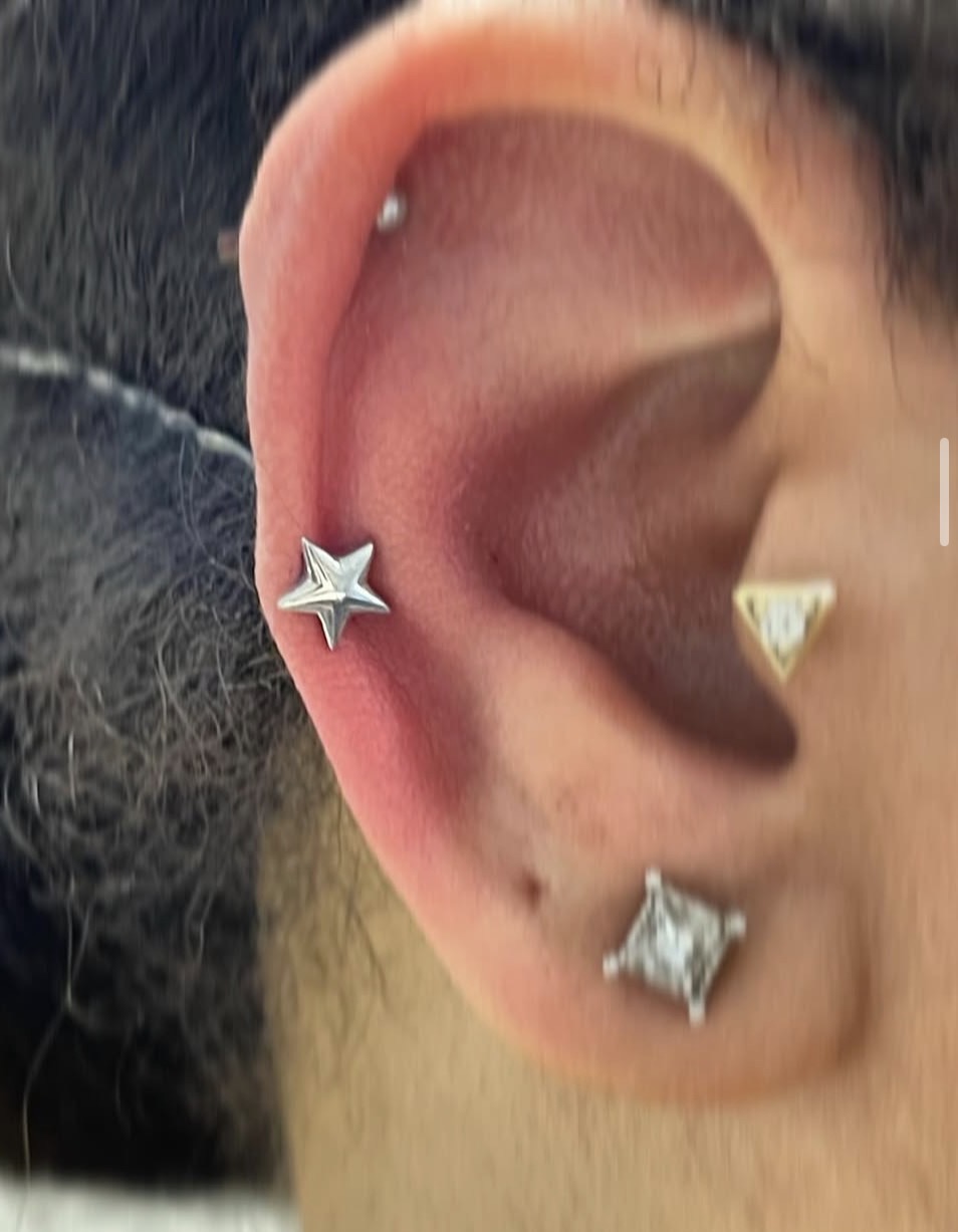 Ear piercings - helix and lobe